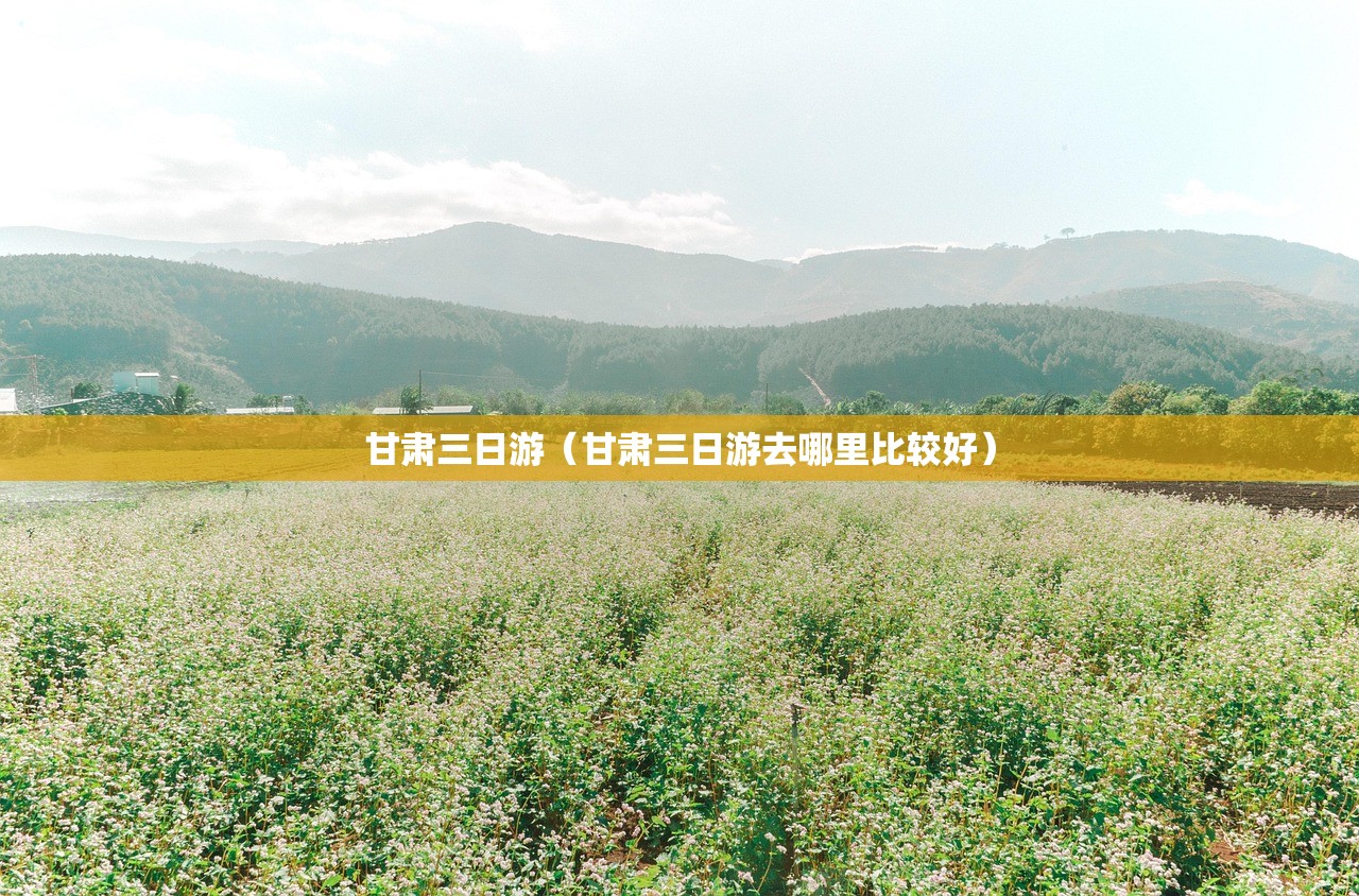 甘肃三日游（甘肃三日游去哪里比较好）