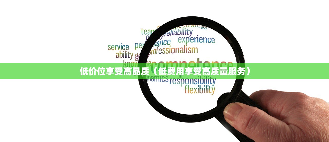 低价位享受高品质（低费用享受高质量服务）