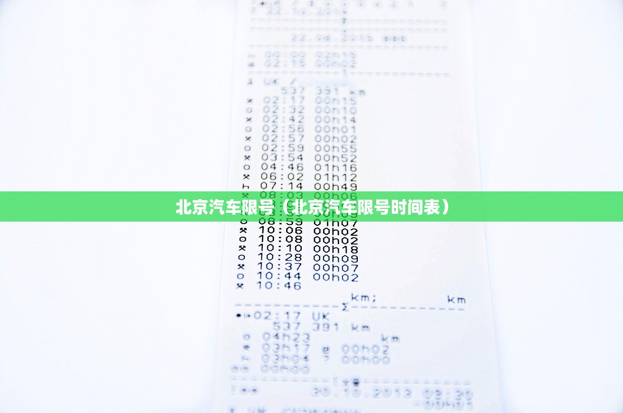 北京汽车限号（北京汽车限号时间表）
